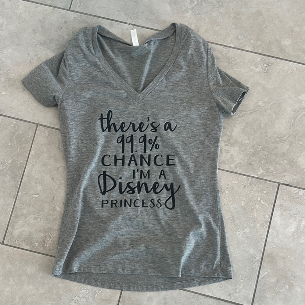 Tickled Teal Heather Gray V-Neck Tee